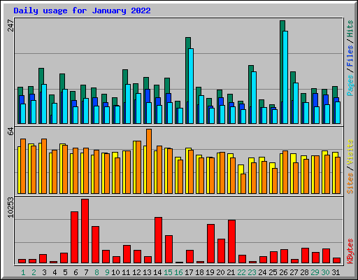 Daily usage for January 2022