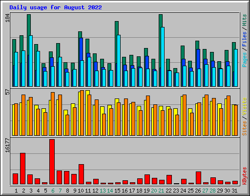 Daily usage for August 2022