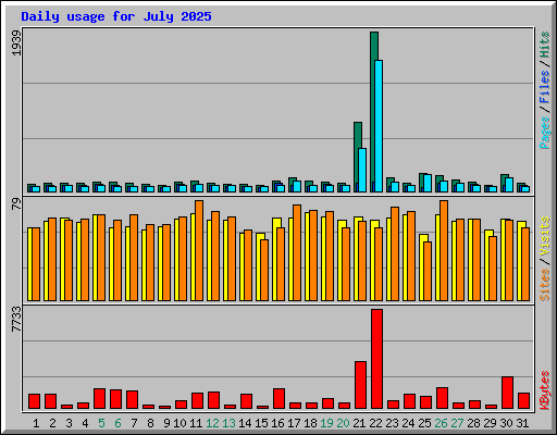 Daily usage for July 2025