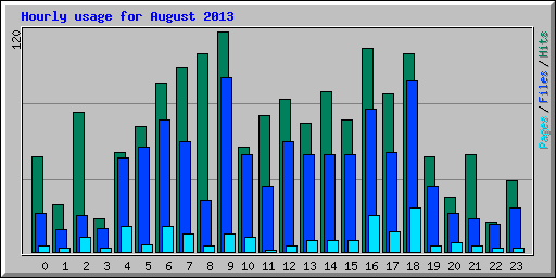 Hourly usage for August 2013
