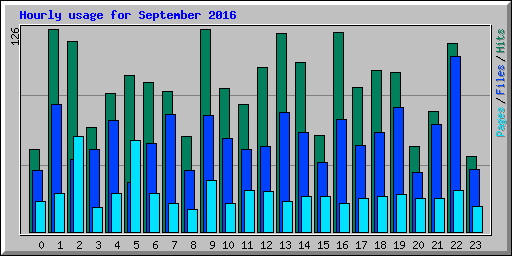 Hourly usage for September 2016