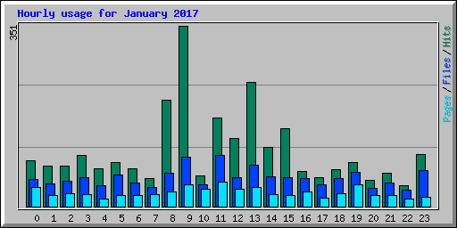 Hourly usage for January 2017