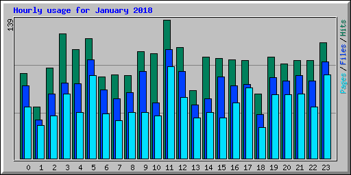 Hourly usage for January 2018