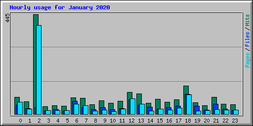 Hourly usage for January 2020